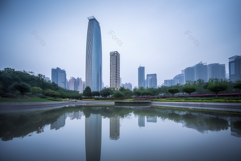 城市风景池塘大厦摄影图,高清,摄影图,摄影图片,图片大全,摄影图免费下载